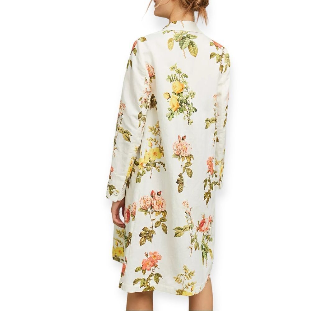 Anthropologie Payal Pratap Floral Longline Linen Blazer Jacket - Picture 13 of 13